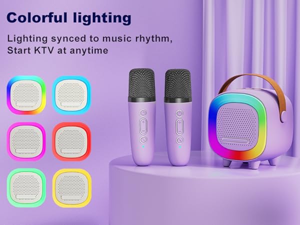 Karaoke; Machine; Mini; With 2 Wireless Microphones; For Adults; Teen; Girl; Gifts; Gift; Girls