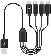 Duttek Micro USB Multi Charging Cable 1.5FT, Micro USB Splitter Cable, USB2.0 Type A Male to Four...