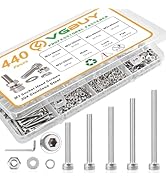 VGBUY 440pcs M3 Screw Assortment Kit, M3 Screws Bolts for 3D Printer DIY, Hex Socket Head Cap Scr...