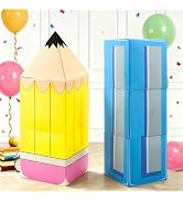 AnyDesign Back to School Decorations 6 Pcs Large Pencil and Pencil Sharpener Paper Boxes Decor fo...