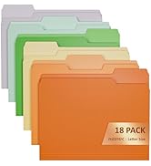 FUCDTEFC File Folders, 18 Pack Manilla Folders 8.5x11, 1/3-Cut Tab Letter Size Manila Folders, 6 ...