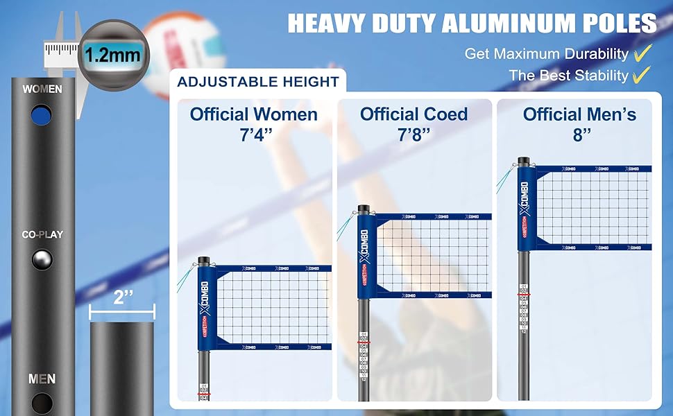 volleyball net outdoor with poles