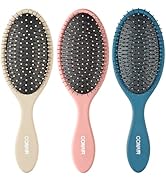 Conair Detangling Hair Brush Set, 3-Pack Detangler Brushes for Wet or Dry Hair, Gentle Detangler ...