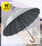 ZOMAKE 54 Inch Large Umbrella With Wood Hook Handle 16 Ribs - Automatic Open Stick Umbrellas Wind...
