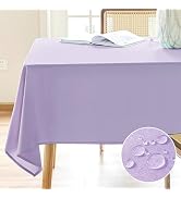 AUSSPVOCT Textured Tablecloth Rectangle 52x70 Water Resistant Spill-Proof Wipeable Table Cloth Wr...