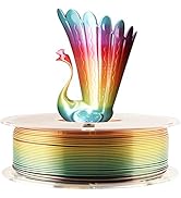 Silk Shiny Fast Color Gradient Change Rainbow Multicolored 3D Printer PLA Filament - 1.75mm 3D Pr...