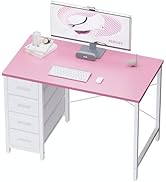 Pamray 32 Inch Computer Desk with 4 Drawers Small Office Desk for Home Bedroom Study Writing Simp...