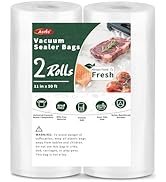 Aotto Vacuum Sealer Bags for Food - 2 Rolls 11" x 50' Commercial Grade BPA Free Vacuum Seal Bags ...