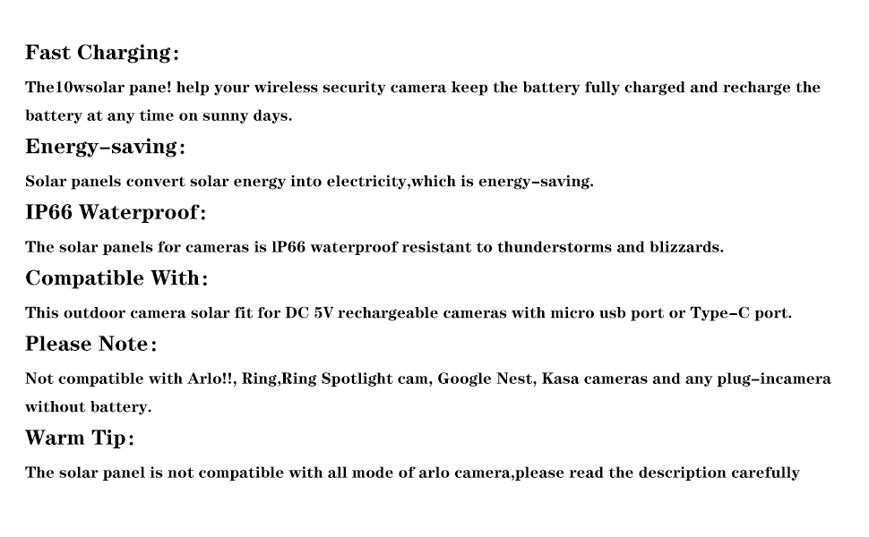 Solar Panel for Ring Camera