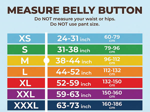Sparthos back brace size chart and measurement guide for lower back pain relief