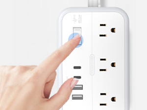 Flat Extension Cord Outlets Extender Flat Plug Power Strip surge protector with multiple usb ports