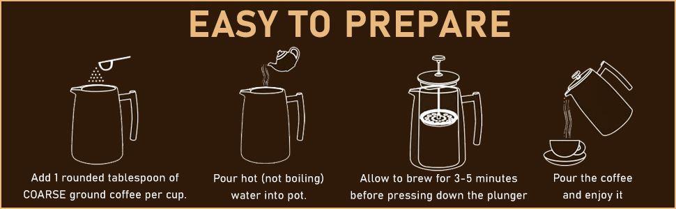 easy to prepare coffee with our stove top coffee maker