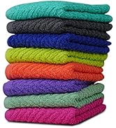 ZUPERIA Zigzag Multicolor Wash Cloths -8 Pack -12" x 12"- Highly Absorbent Soft Washcloths for Fa...