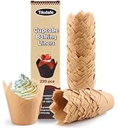 220pcs Tulip Cupcake Liners for Baking Cups,Greaseproof Cupcake Wrappers in Standard Size,Parchme...