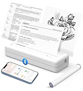 POOOLITECH Inkless Wireless Printer for Home Offices &amp; Travel, Supports 8" &amp; 4" Thermal Paper Rol...
