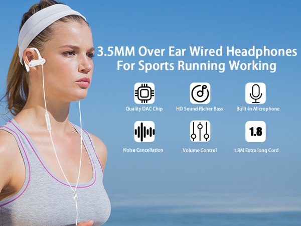 wired earbuds with ear hooks