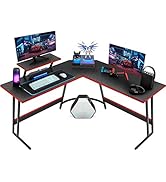 Homall L Shaped Gaming Desk Computer Corner Desk PC Gaming Desk Table with Large Monitor Riser St...