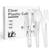 EcoDispose 72 Pcs Extra Heavy Duty Plastic Silverware Set, Disposable Utensils includes 24 Knives...