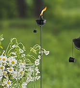 ZSZMFH 3 Pack Home Garden Torch, Large Capacity 23.5oz Outdoor Metal Torch Garden Décor,55-Inch U...