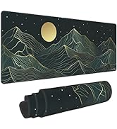 Golden Mountain Line Moon Landscape Gaming Mouse Pad XL Extended Large Mousepad with Nonslip Rubb...