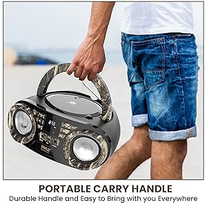 Portable CD Player Bluetooth Boombox Speaker