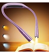 Glocusent Lightweight Neck Light,1200mAh Rechargeable Book Light for Reading in Bed, Eye-Caring w...