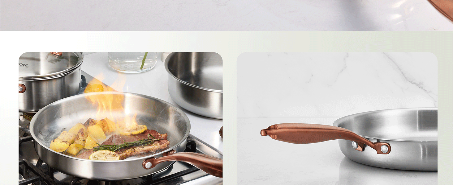 stainless steel frying pan