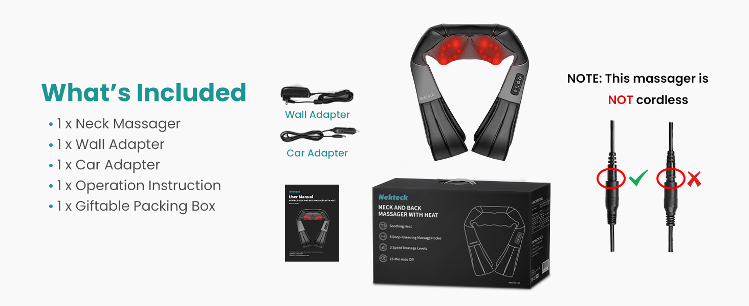 nekteck neck back massager for pain relief deep tissue shoulder massage tool