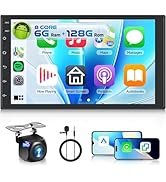 8 Core 6GB+128GB Android Car Radio Double Din with Wireless Carplay Android Auto, Driauto 7 Inch ...