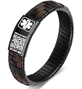 Theluckytag Upgraded Medical Bracelets Men Women with QR Code Medical Alert ID Bracelets - Titani...