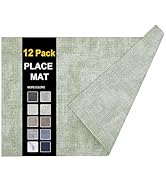 homing Faux Leather Heat Resistant Placemats Set of 12 – Waterproof Wipeable Dining PU Place Mats...