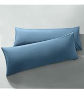 MILVOWOC 2Pcs Brushed Microfiber Body Pillowcases - 20 x 48 Inch, Slate Blue Pillow Case Set Non ...