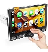 Haudio 10.1" Single Din Android Car Stereo with 360° Rotatable Touch Screen - Android 13, Wireles...