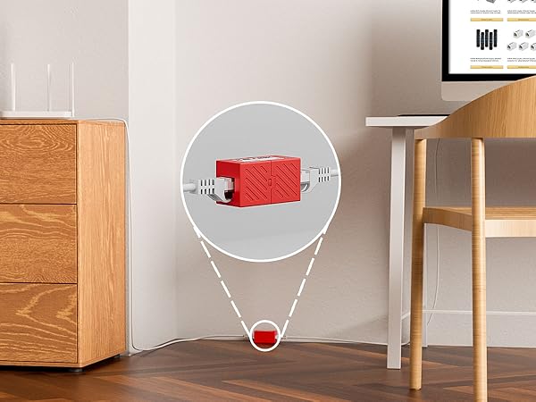 iwillink RJ45 Ethernet Cable Extension Coupler - Female to Female