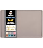 MateeyLife Silicone Cat &amp; Dog Food Mat for Floors Waterproof, Anti-Slip Dog Bowl Mats for Food an...