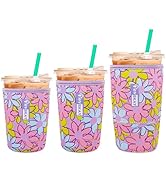 HEYSKAY Insulated Coffee Cup Sleeves Reusable Neoprene Iced Coffee Sleeve for Hot Cold Drinks Bev...