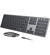seenda Wireless Bluetooth Keyboard and Mouse Combo, SKM64-3 Rechargeable Slim Quiet Keyboard Mous...