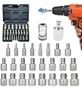 Greywolf 26 pcs Screw Extractor Set with 3/8 Inch Drive, Hex Head Multi-Spline Screw Easy Extract...