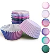 300PCS Gradient Cupcake Liners Small Cupcake Cups 6 Designs Mini Cupcake Papers Baking Cups Cupca...