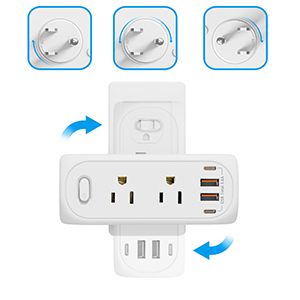 usb socket wall outlet multi plug outlet splitter vertical outlet extender wall plug expander 