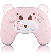 Mytrix Pink Wireless Controller Compatible with Nintendo Switch/Switch Lite, Cute Pro Controller ...