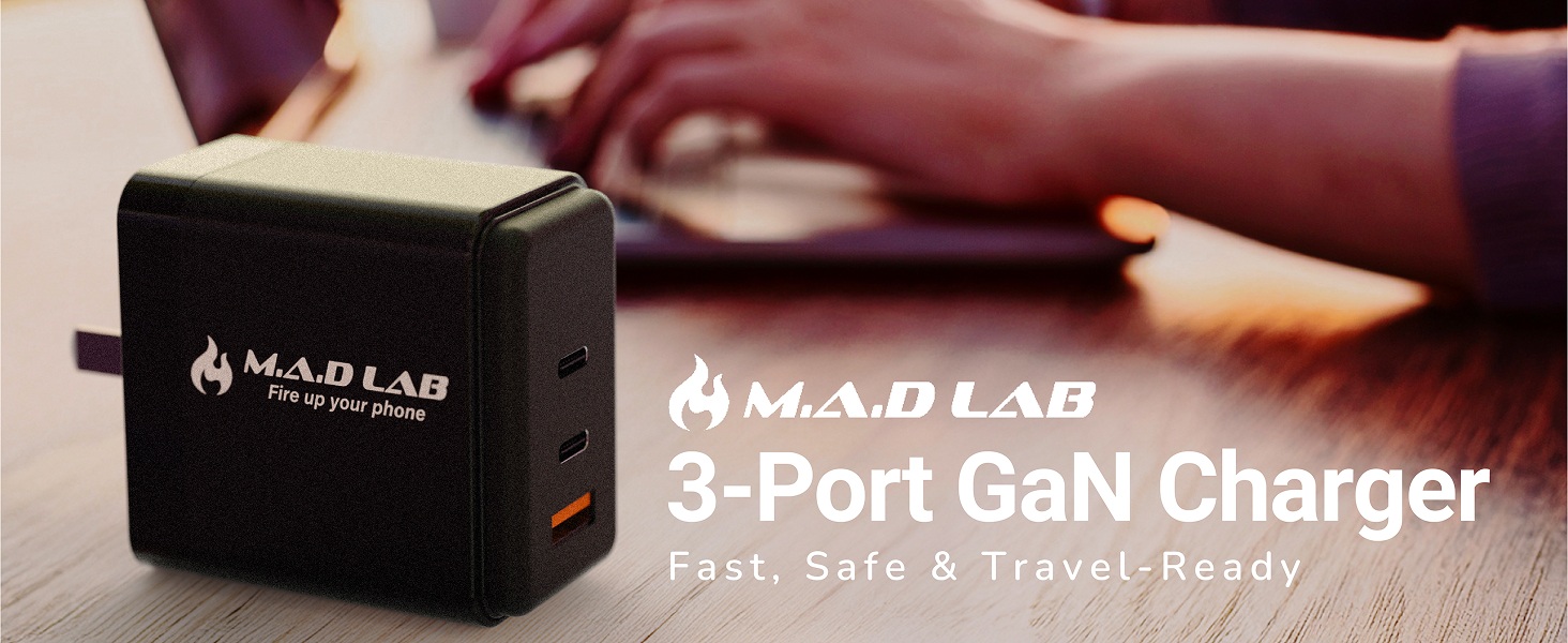 3-PORT GAN CHARGER: FAST, SAFE &amp;amp;amp; TRAVEL-READY