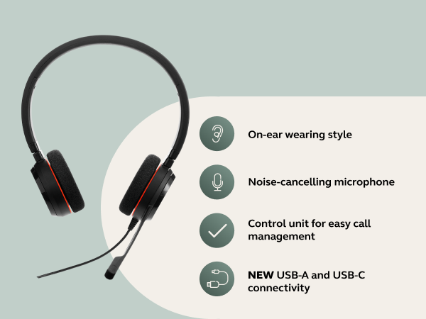 Noise-cancelling microphone headset Microsoft Teams headset USB-A headset USB-C headset