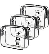 MODENGKONGJIAN TSA Approved Toiletry Bag, 3 Pcs Clear Toiletries Bags Quart Size Travel Makeup Co...