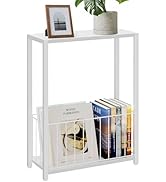Homleke Narrow Side Table with Magazine Holder, Skinny End Table Perfect for Small Spaces, Space-...