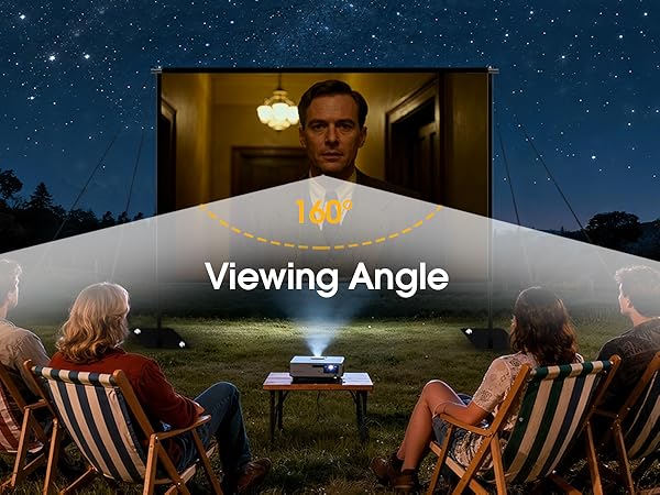 120 inch Outdoor Projector Screen with Stand for Home Theater and Backyard Movie Night