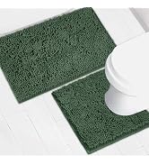 AINAHYVA Bathroom Rugs Chenille Bath mat 2 Piece Set, Super Absorbent, Strong PVC Non Slip Backin...