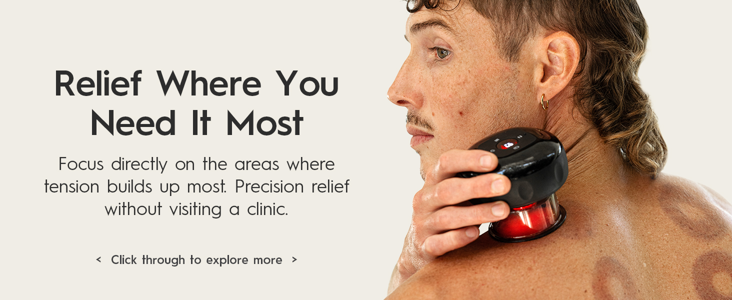 Portable therapy device designed for targeted relief on common muscle tension areas