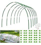 Unves Garden Hoops, 6 Sets of 8.4 FT Long Garden Hoops for Raised Beds, 36 Pcs Flexible Fiberglas...
