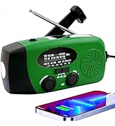 2000mAh Weather Emergency Radio, Portable Solar AM/FM/NOAA Hand Crank Radio, Cell Phone Charger w...